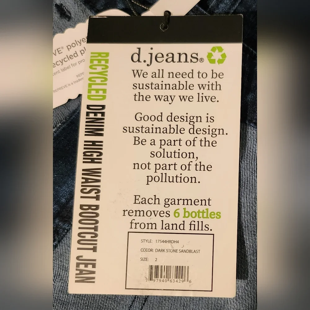 Women's d.jeans Bootcut High Rise Dark Wash Jeans Size 2 NWT - Picture 12 of 13